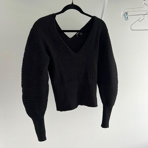 Express V-Neck Balloon Sleeve Sweater